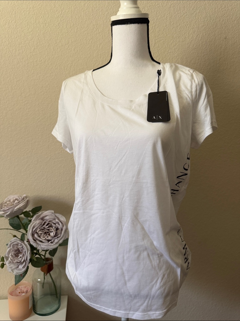 A/X Armani Exchange White Short-Sleeve Crewneck Tee